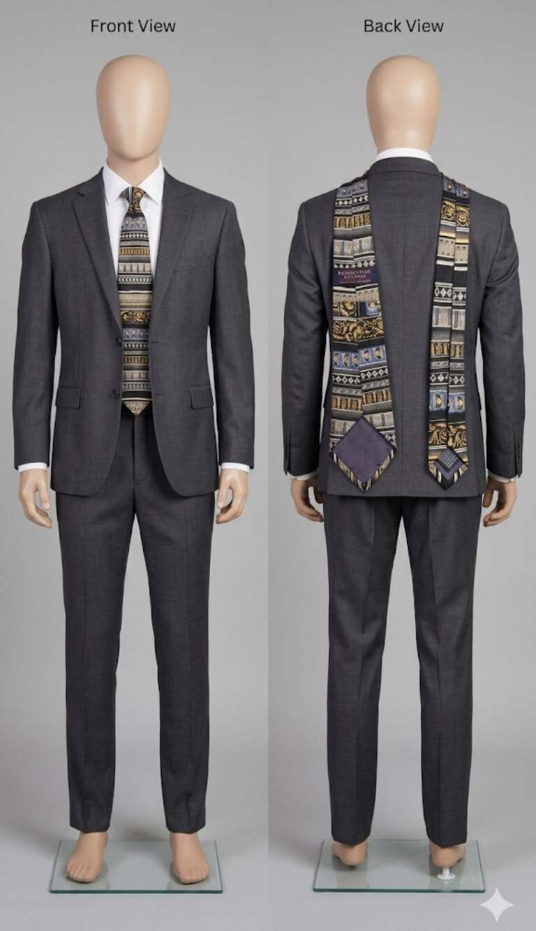 Roundtree & Yorke Men's Geometric Baroque Print Silk Necktie